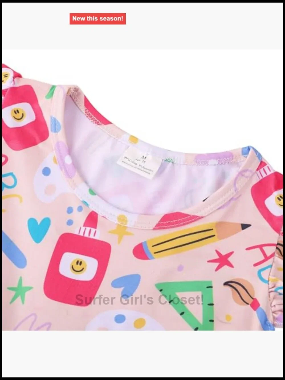 Milk Silk Pencil School Bus Print Flutter Sleeve Twirl Dress Kids